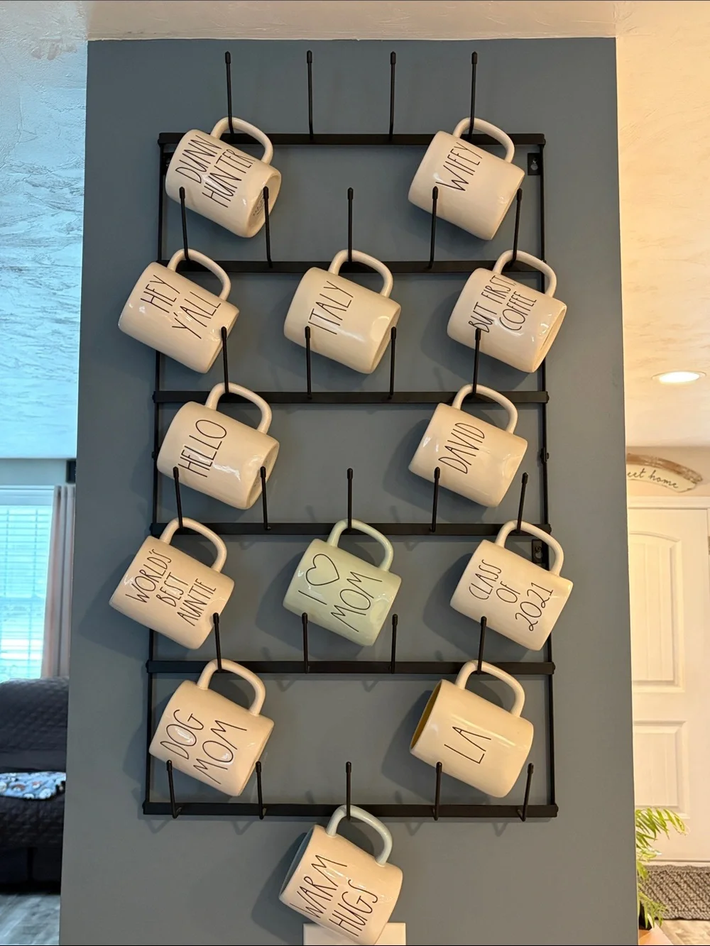 Ceramic Wall Mug Display Rack - (mugs not included)